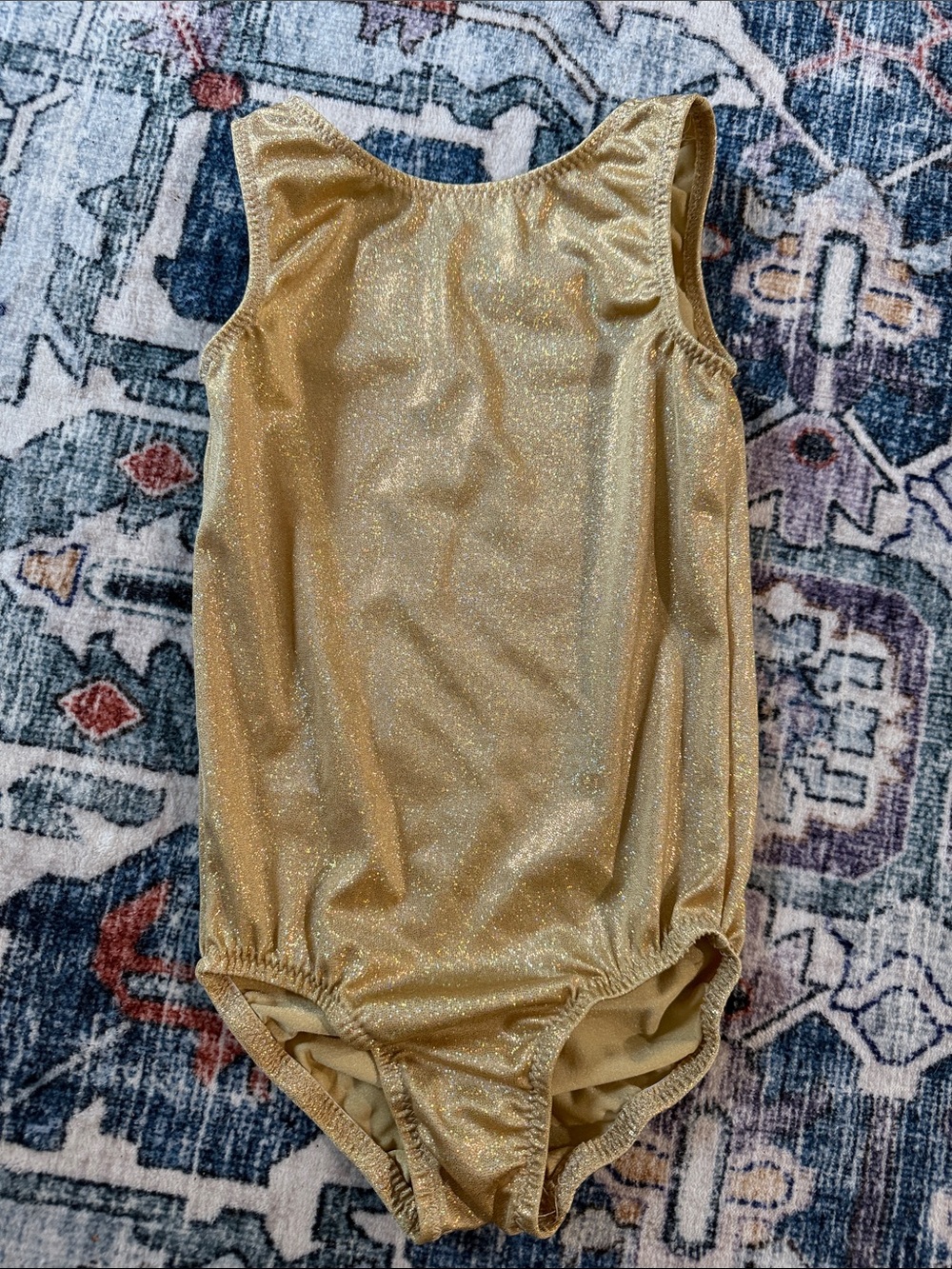 Girls Gold Sparkle One-Piece Leotard